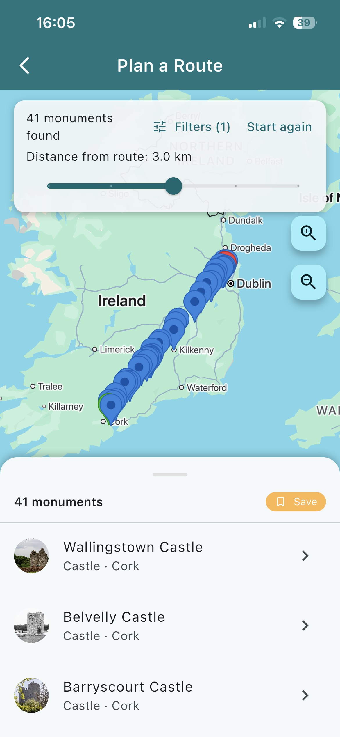 Plan a route and see every monument along the way